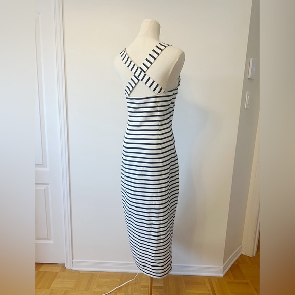 NWOT zara womens summer black and white striped cross back dress - Picture 4 of 13